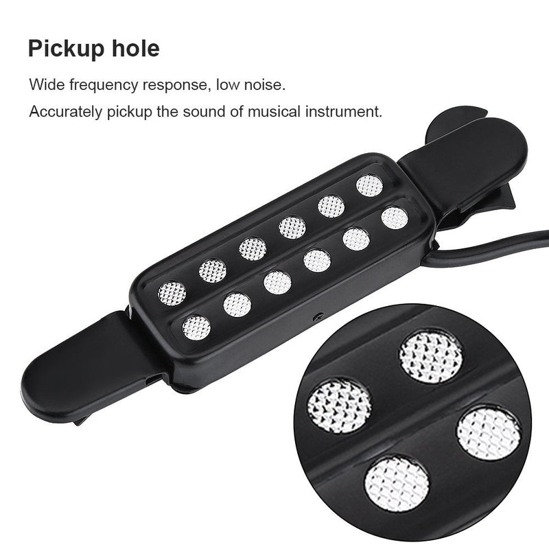 Dilwe 12 Sound Hole Magnetic Pickup, Transducer for Acoustic Guitar Musical Instruments Accessories