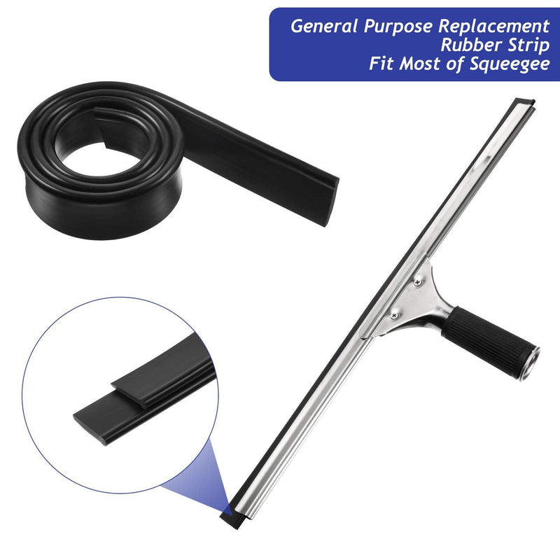 4 Pieces Replacement Squeegee Rubber 18 Inch Squeegee Refill Silicone Replacement Rubber Squeegee for Windows, Glass, Shower Doors