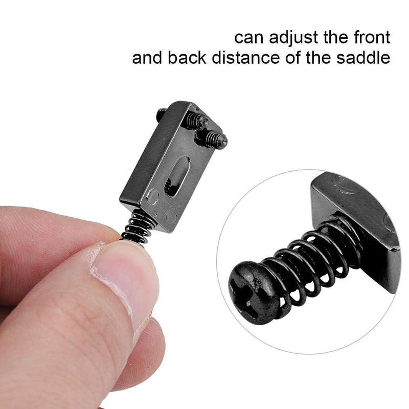 6 Pcs Electric Guitar Tremolo Saddles Bridge for Electric Guitar Replacement with Wrench Black