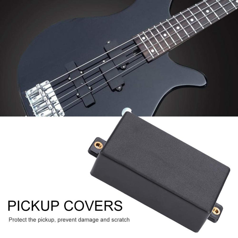 2Pcs Humbucker Pickup Covers,Durable Guitar Pickup Covers Sealed Electric Guitar Replacement Parts(Black) Black