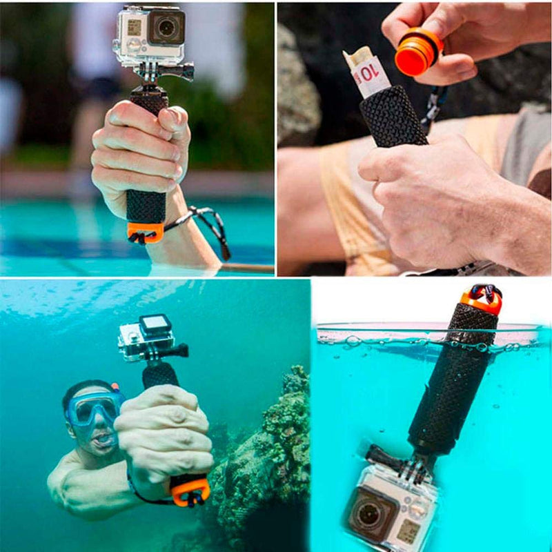 Waterproof Floating Hand Grip for GoPro Camera Hero 8 7 Session Hero 6 5 4 3+ Yi 4K Sjcam sj4000 Under Water Sport Action Cameras Handler Accessories (Green) Green