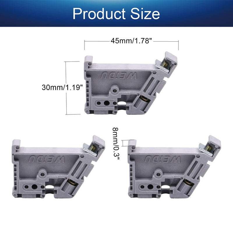 Fielect EW-35 DIN Rail Terminal Block End Stopper Mount Clips CE Certification 25Pcs Gray