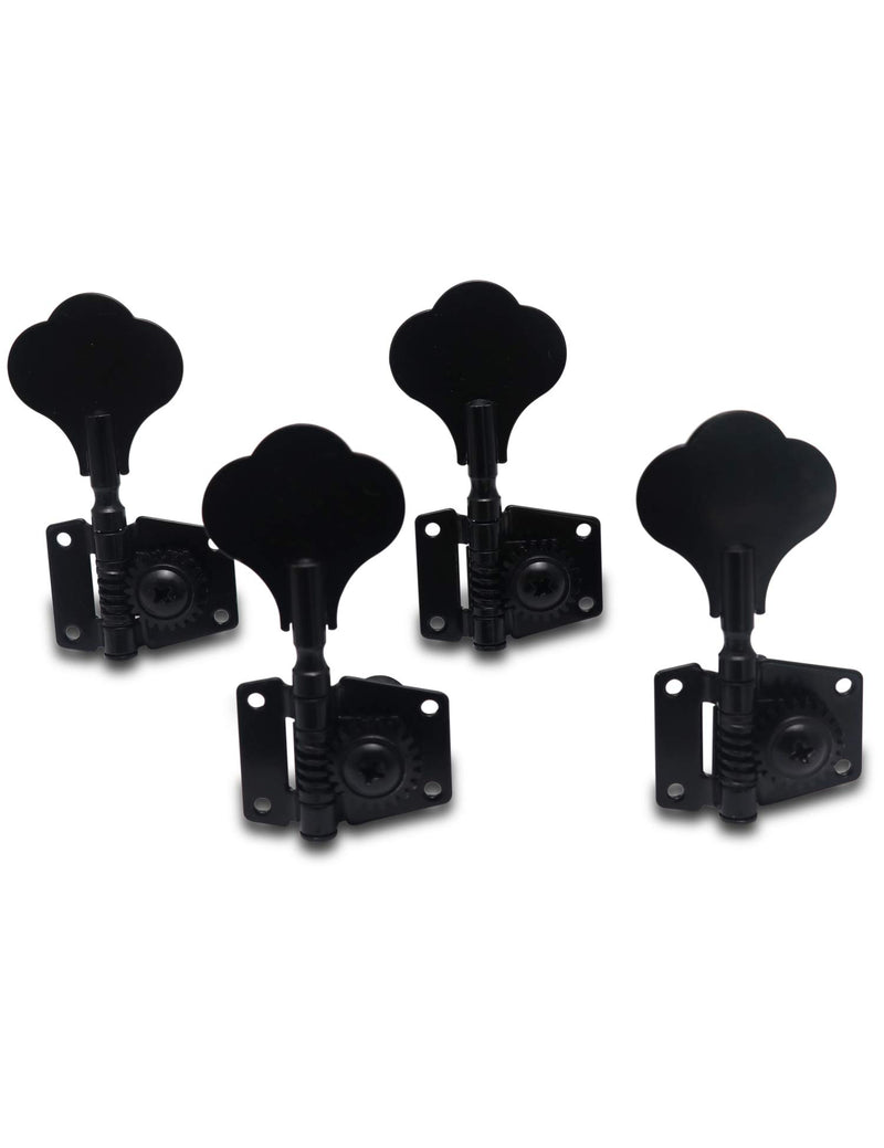 [AUSTRALIA] - Metallor Vintage Open Gear Machine Heads Tuners Tuning Pegs 4 In Line Right Hand Guitar Parts replacement for P Bass J Bass Black 4PCS 4R-Black 