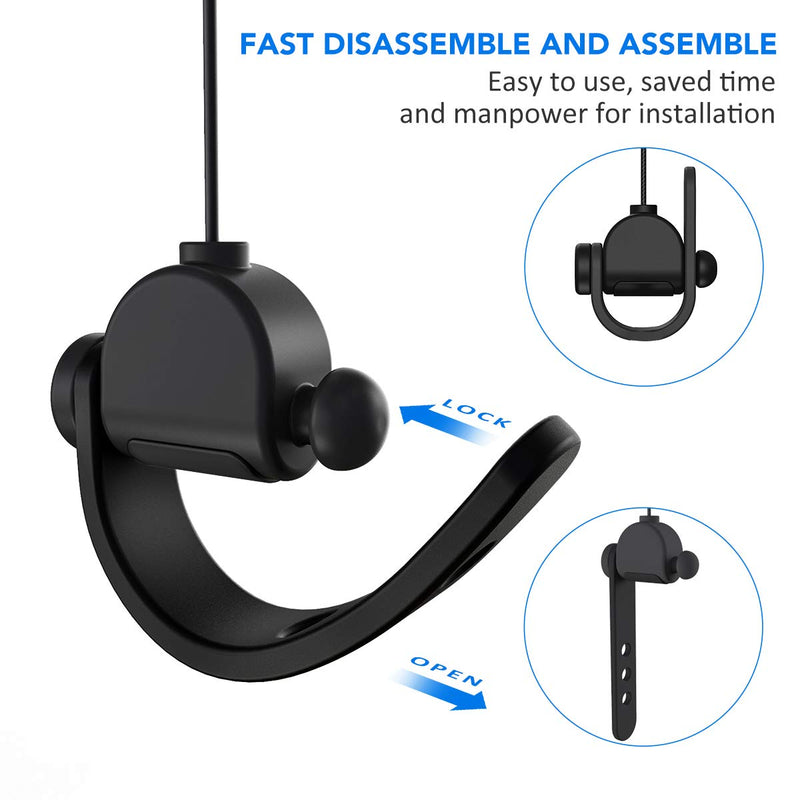 [Pro Version] KIWI design VR Cable Management, Retractable Ceiling Pulley System for HTC Vive/Vive Pro/Oculus Rift/Rift S/Link Cable for Oculus Quest/Quest 2/Valve Index VR Accessories (Black, 1 Pack)