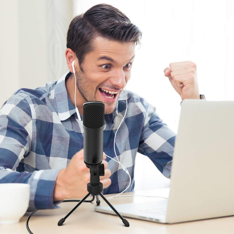 [AUSTRALIA] - Tisy USB Microphone, Computer PC Recording Mic for Laptop MAC Windows Plug & Play Cardioid Condenser Microphone with Tripod Stand for YouTube Videos, Streaming Broadcast, Vocals, Voice Overs 