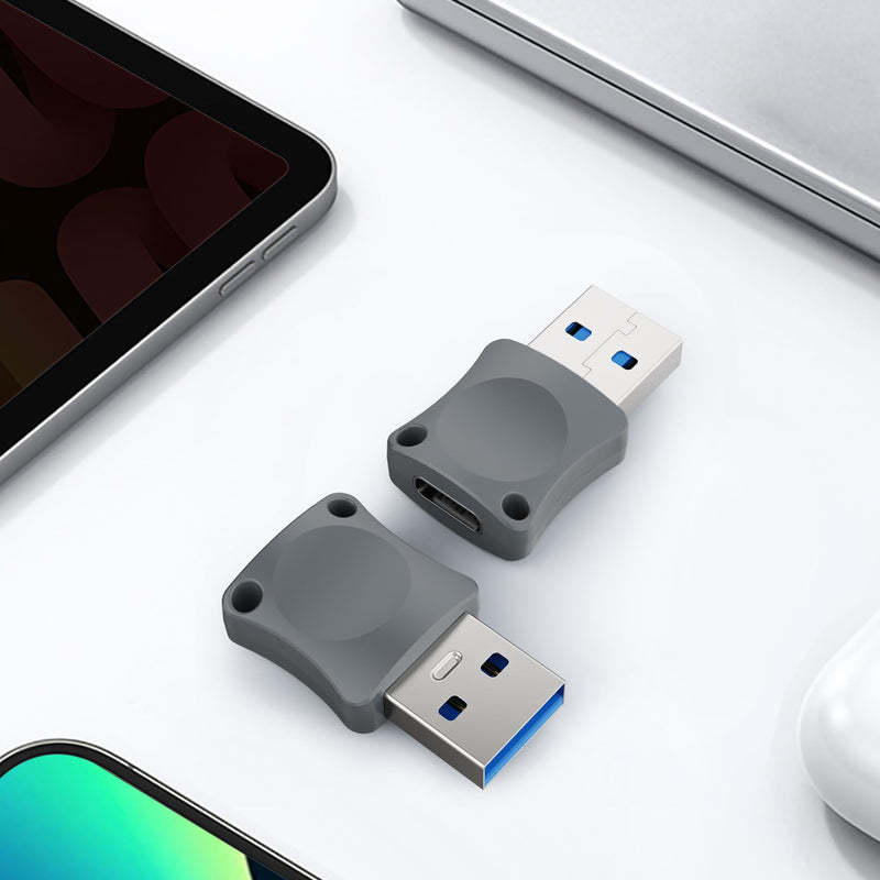 AWINNER 𝟮𝟬𝟮𝟯 𝐔𝐩𝐠𝐫𝐚𝐝𝐞𝐝 Type C to USB Adapter, USB C to USB, USBC to USB 2 Pack (Gray) Gray