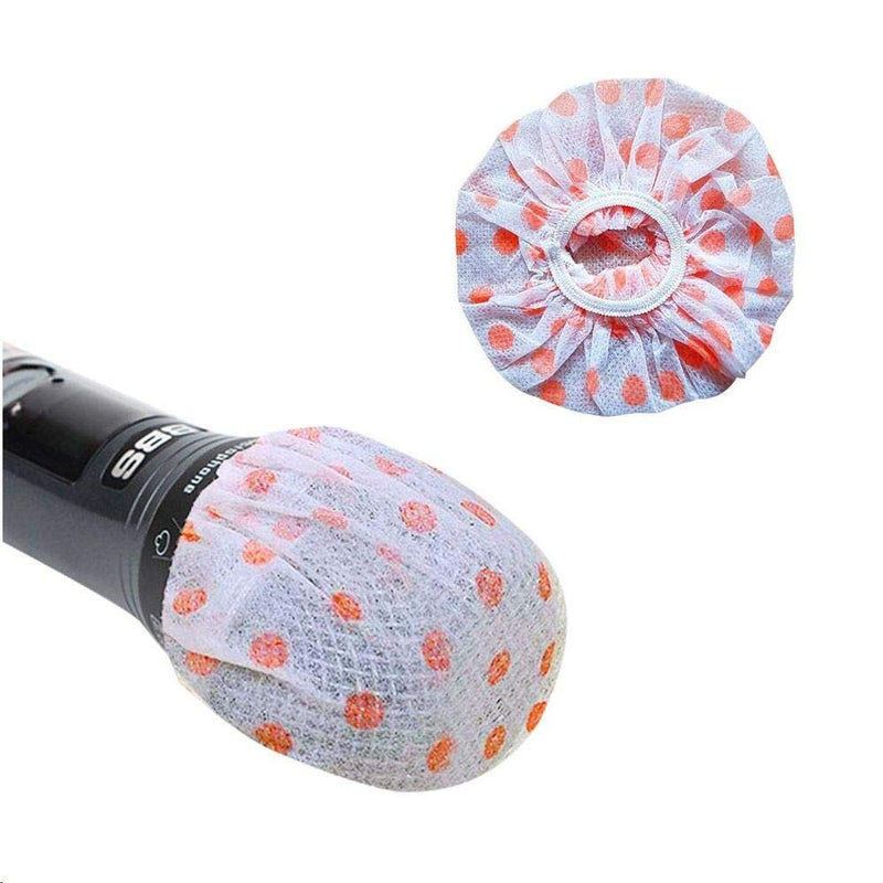 Disposable Microphone Cover 100pcs Non-Woven Mic Cover Odor Removal Handheld Microphone Grill Protective Cap for KTV Karaoke Recording Room News