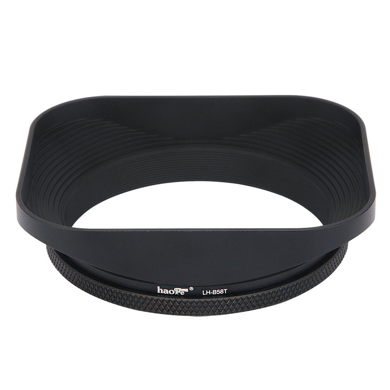 [AUSTRALIA] - Haoge LH-B58T 58mm Square Metal Screw-in Lens Hood with Cap for 58mm Canon Nikon Sony Leica Carl Zeiss Voigtlander Nikkor Fujifilm Olympus Lens and Other Lens with 58mm Filter Thread 