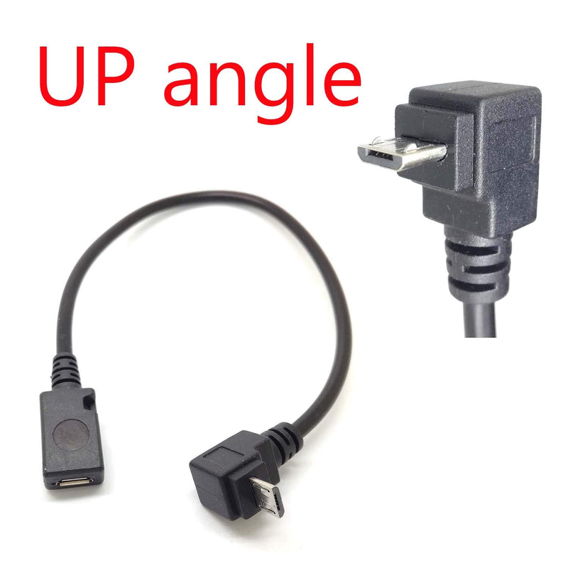 90° Degree Angle USB Micro B 5P Female to 5P Male Left Right Down Up Angled Extension Cable Adapter for Phone Charger Data Sync Tablet Cord Adaptor … (up Angle)