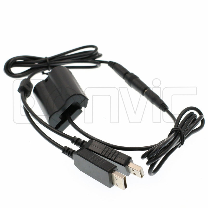 Eonvic EP-5B DC Coupler Dual USB Adapter Cable for Nikon V1 D800 D610 D810