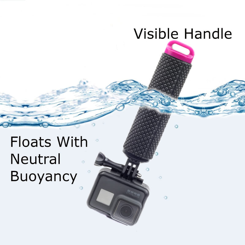 Digicharge Floating Handle Grip Mount with Hand Strap for Gopro Hero10 Max Hero 10 9 Hero9 Akaso Crosstour Campark Apeman Victure Vemont Kitvision Action Cam Float, Waterproof Internal Storage, Purple