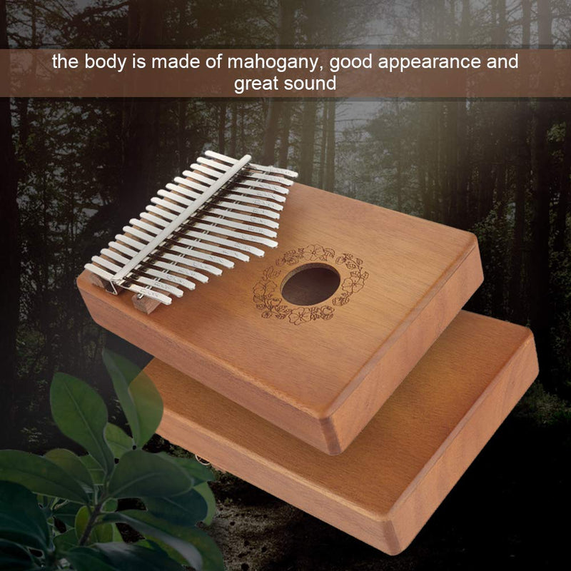 Anpro 17 Keys Kalimba, High quality Mahogany Finger Thump Piano with Study Instruction and Tune Hammer, Professional Marimba Musical Gift for Music Lover, kids, Adult, Beginners