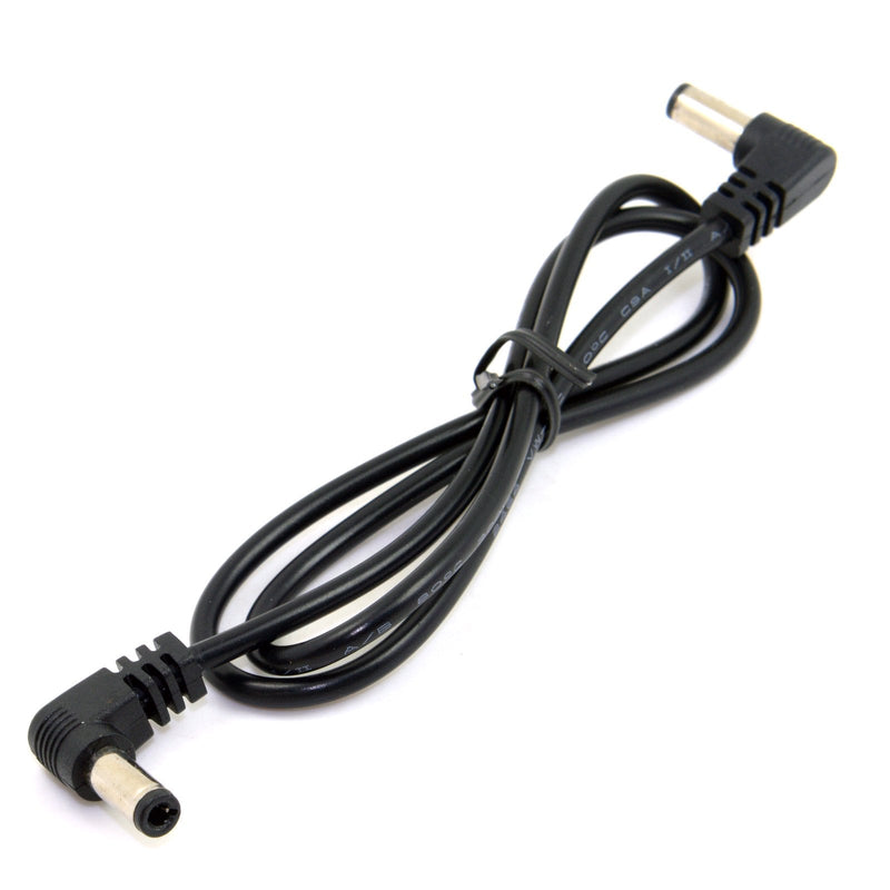 chenyang CY DC Power 5.5 x 2.1mm / 2.5mm Male to 5.5 2.1/2.5mm Male Plug Cable Right Angled 90 Degree 24AWG 60cm
