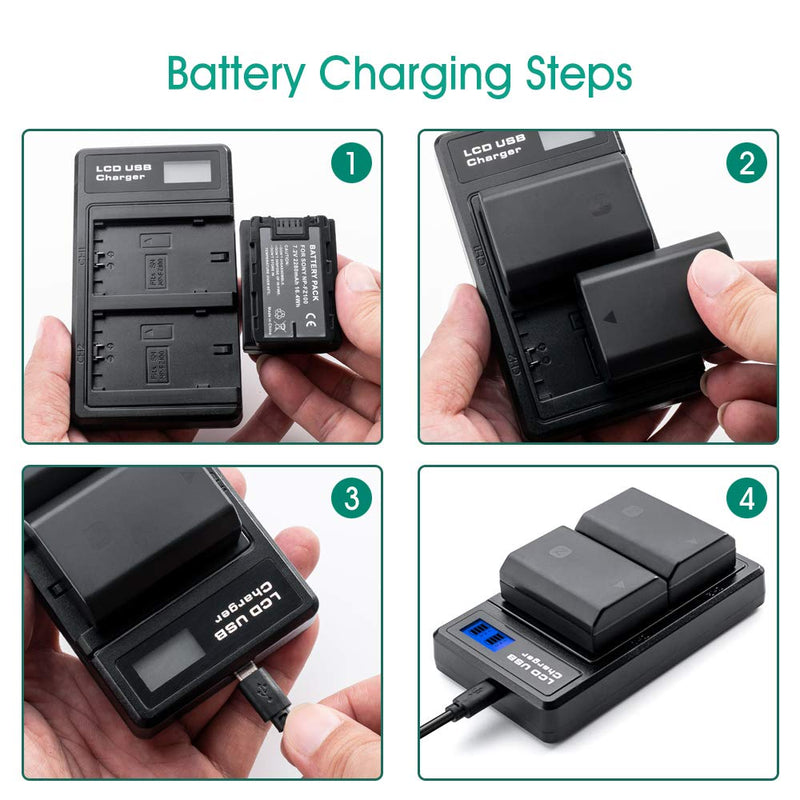 REYTRIC NP-FZ100 Battery Charger Set for Firmware 2.0 Sony Alpha A7 III Battery, A7R III, A9, Sony Alpha 9, A7R3 a6600 (2-Pack with Dual LCD Charger, 2280mAh)