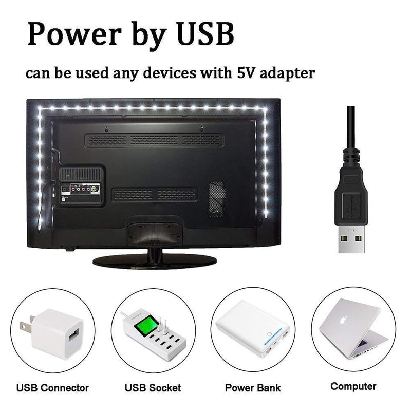 [AUSTRALIA] - Led Strip Lights 6.56ft for 40-60in TV, 16 Color Changing 5050 LEDs Bias Lighting for HDTV,USB LED TV Backlight Kit with Remote 