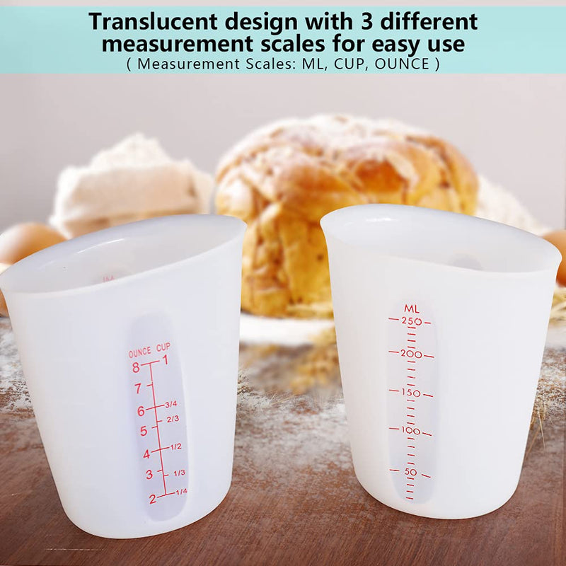 Measuring Cup, YYP 1-Cup Squeeze and Pour Silicone Measuring Cup with Marking, 8 Ounces (250 Milliliter, 1 Cup)
