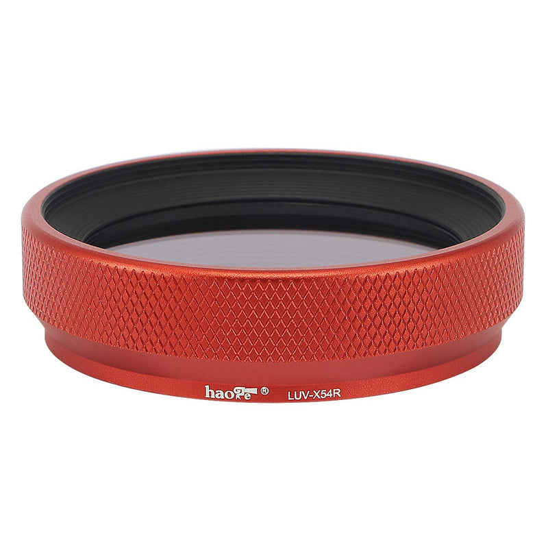 Haoge LUV-X54R Metal Lens Hood with MC UV Protection Multicoated Ultraviolet Lens Filter for Fujifilm Fuji X100V Camera Red