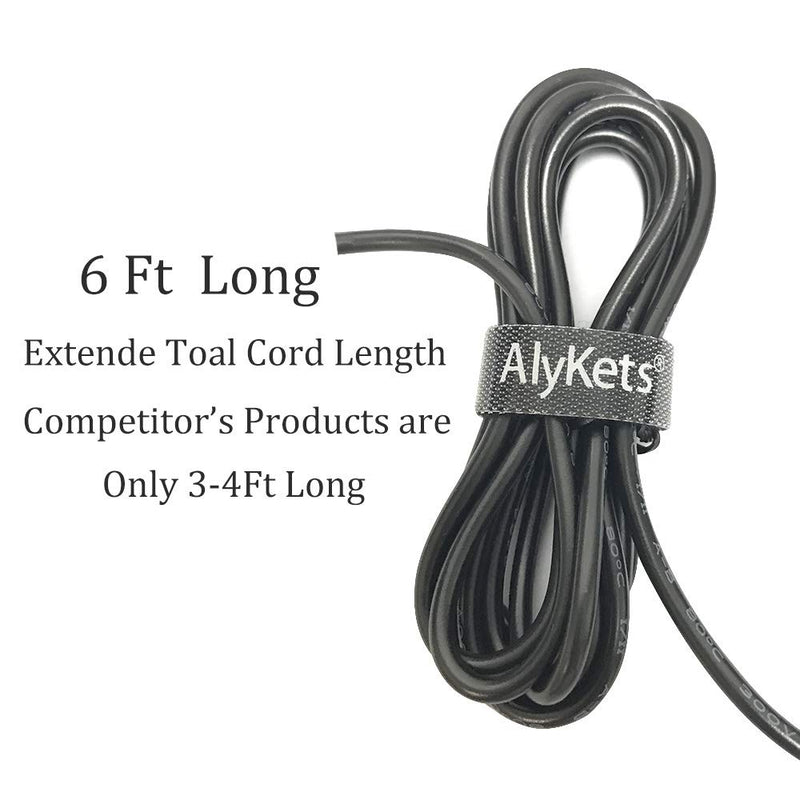 AlyKets 6 FT Extra Long AC Adapter for Casio CTK-431 CTK-491 Keyboard Wall Charger Power Supply Cord PSU