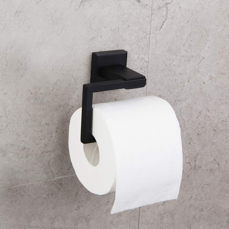 GERZ Bathroom Hardware Accessories Sets SUS304 Stainless Steel Bath Shower Set 2-Pieces(Toilet Paper Holder Towel Ring) Black Matte Finish Contemporary Style
