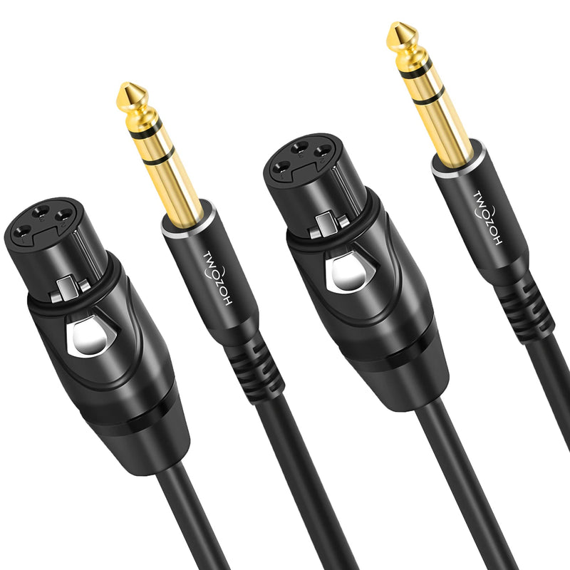 Twozoh XLR Female to 1/4 Inch (6.35mm) TRS Cable, Quarter Inch Jack Balanced to XLR Microphone Cable 1FT (Profesional/HiFi) Female 1-PACK