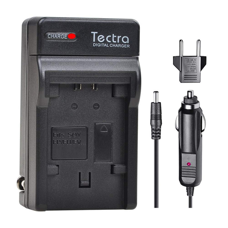 Tectra 2Pcs NP-FP50 NP FP50 Battery + Wall Charger for Sony NP-FP30,NP-FP50,NP-FP60,NP-FP70,NP-FP90,NP-FP51,NP-FP71,NP-FP91 Series Ony DCR-HC30 40 43E 65 85 94E 96 Handycam Camcorders