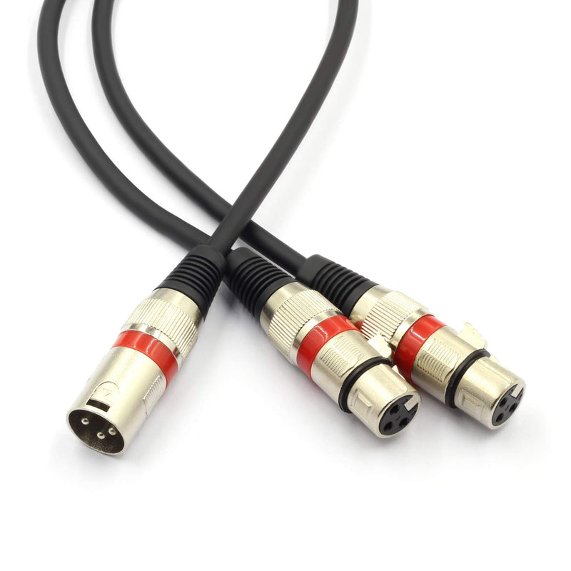 SiYear Balanced Microphone Patch Y Cable Cords - XLR Male to Dual XLR Female 3 Pin Jack Splitter Cord Audio Adapter (XLR-M to Two XLR-F)-50 cm XLRM-2XLRF