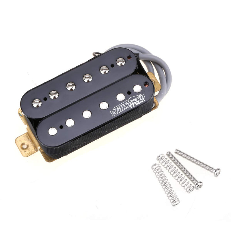 Wilkinson Classic Tone Ceramic Overwound Open Style Humbucker Pickups Set for Electric Guitar, Black