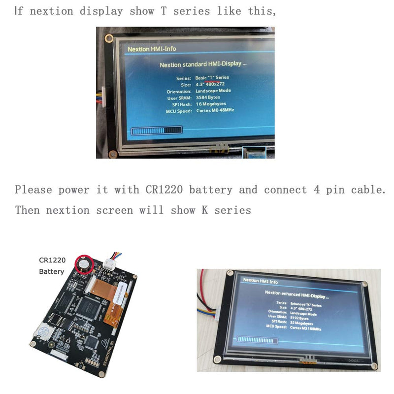 Nextion Enhanced 4.3 inch NX4827K043 UART HMI Resistive Touch Screen LCD Display Module 480x272 + Acrylic Case Enclosure for Arduino Raspberry Pi