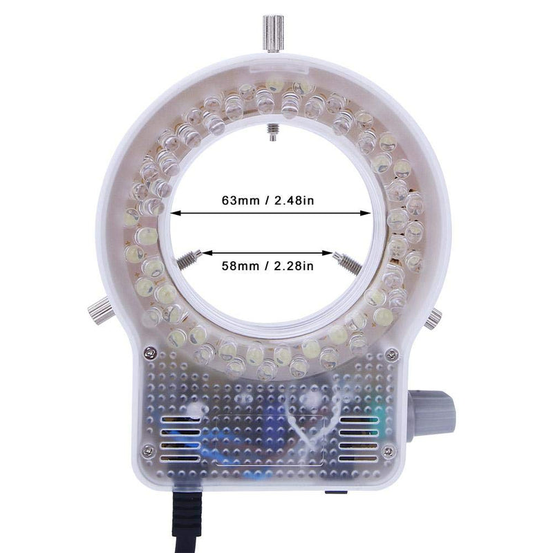[AUSTRALIA] - 60LED Adjustable Brightness Microscope Ring Light Lamp Illuminator For Stereo Scope Microscope Supplier With Dimmer US Plug 110~240V 