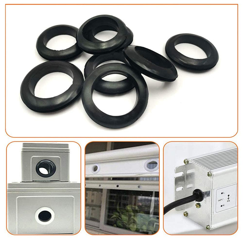 Heyiarbeit Rubber Grommet 15Pcs 35mm Inner Dia Oil Resistant Armature Rubber Grommets for Wiring Cable Black 35mm 15pcs