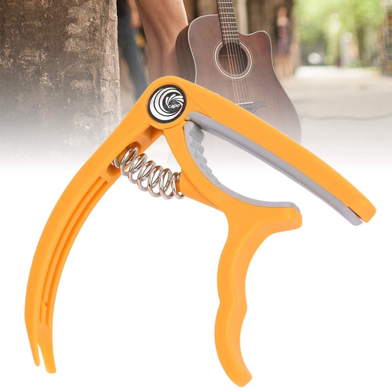 4-6 String Guitar Capo,Plastic Guitar Capo Single-Handed Quick Change Capo for Guitar Ukulele Mandolin (Yellow) Yellow