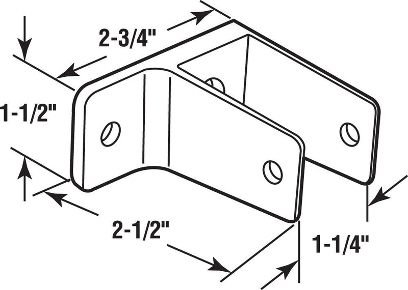 Sentry Supply 656-6395-T T One Ear Wall Bracket, for 1-1/4 inch Panels, Zinc Alloy (Cast Zamak), Chrome Plated Finish, T-27 Torx Fasteners, Qty: 1