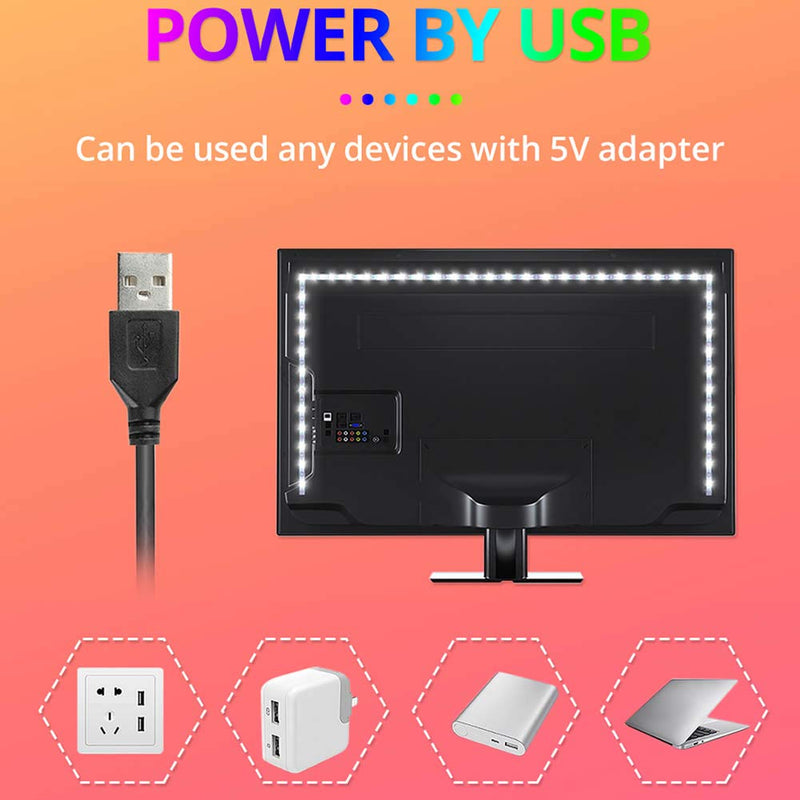 [AUSTRALIA] - Smart TV Backlights USB Light Strip Kit, Gskeys Led Light Strip TV LED USB Backlights RGB 5050 LED Strip Lights with Bluetooth APP Control For 60 to 80 Inch TV Monitor PC Laptop TV Music Sync Changing 