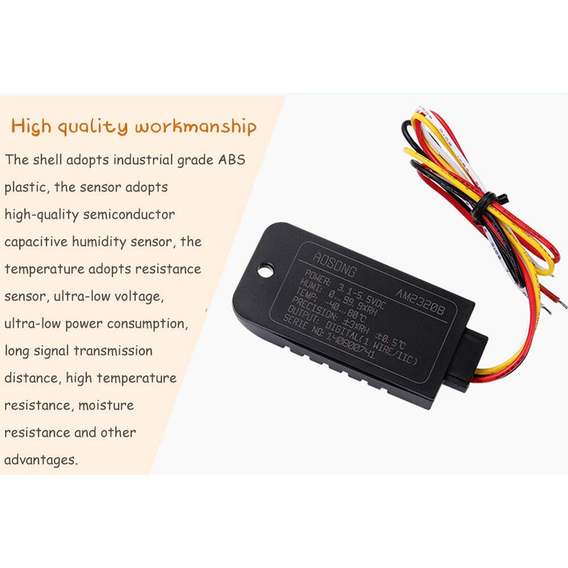 Acxico 1Pcs AM2320B Digital Temperature Humidity Sensor Module AM2301 SHT21 Single Bus/IIC Compatible Interface 4 pin for Arduino