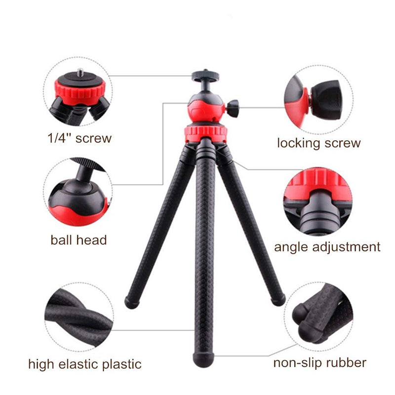 MamaWin Octopus Feet Tripod Stand Mount Holder for Camera, DSLR, Gopro, Smartphone, 12 inch, Black