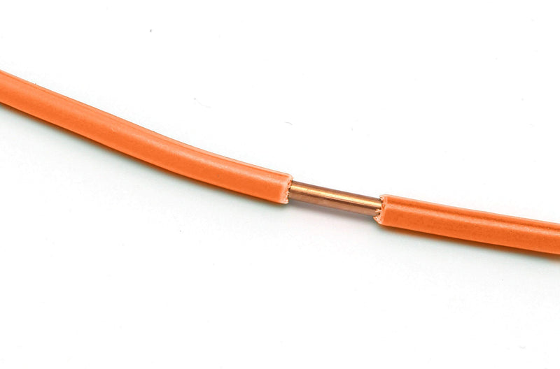 Orange THHN Wire - 14 AWG - 10 Feet - Solid Copper Grounding Wire, Proudly Made in America - Ground Protection Satellite Dish Off-Air TV Signal - UV Jacketed Antenna Electrical Shock 10 Feet (3 Meter) Orange