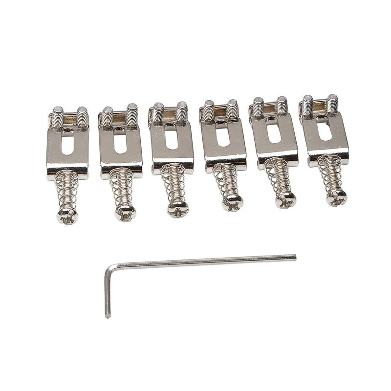 Musiclily Pro 10.5mm Steel Vintage Style Guitar Tremolo Bridge Saddles for Strat Stratocaster Electric Guitar, Nickel(Set of 6)