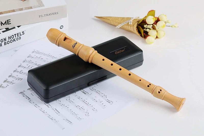 Eastar Recorder Instrument for Kids Soprano Recorder German Style for Adults Beginners C Key 3 Piece Maple Wood Recorder With Hard Case, Joint Grease,Fingering Chart And Cleaning Kit, ERS-31GM 3 Pieces German Style