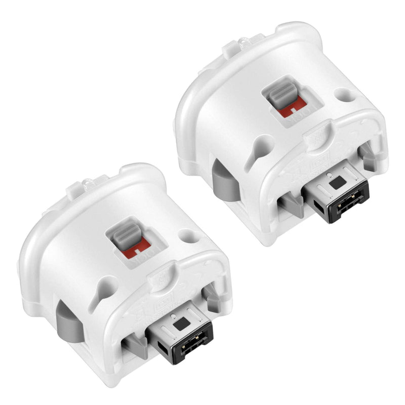 XiQiDianr 2 Motion Plus Attachment and 2 Silicon Case for Nintendo Wii Remote Controller, Motion Plus Adaptor Sensor Accelerator Replacement for Wii Motion Plus Adapter（White） White