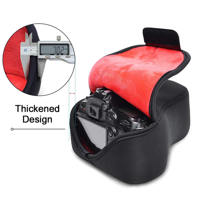 CADeN DSLR SLR Camera Sleeve Case with Neoprene Protection, Compatible for Nikon, Canon, Pentax, Sony and More Black Medium