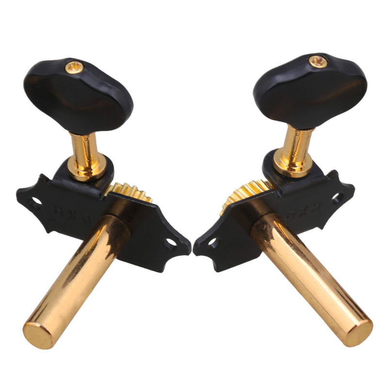 Yibuy Zinc Alloy Black Golden Open Style Guitar Machine Head Tuning Pegs Locking Tuners 3L 3R 18:1 for Classical Guitar