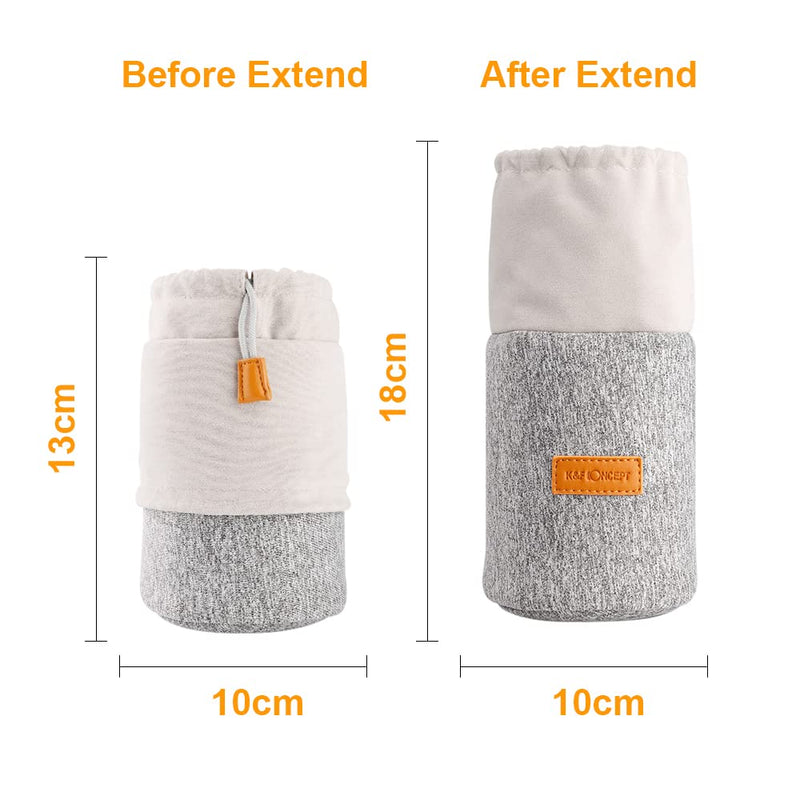 K&F Concept Lens Pouch Bag, 2-in-1 Neoprene Lens Carry Case Compatible with Multiple Sizes Camera Lens 10 x 18cm