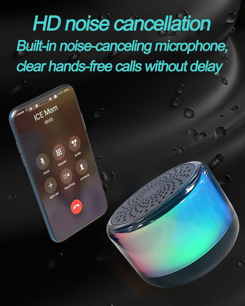Portable Bluetooth Speaker with Lights, Night Light LED Wireless Speaker, Magnetic Waterproof Speaker, Multicolor LED Auto-Changing,TWS,Perfect Mini Speaker for Shower, Home, Outdoor