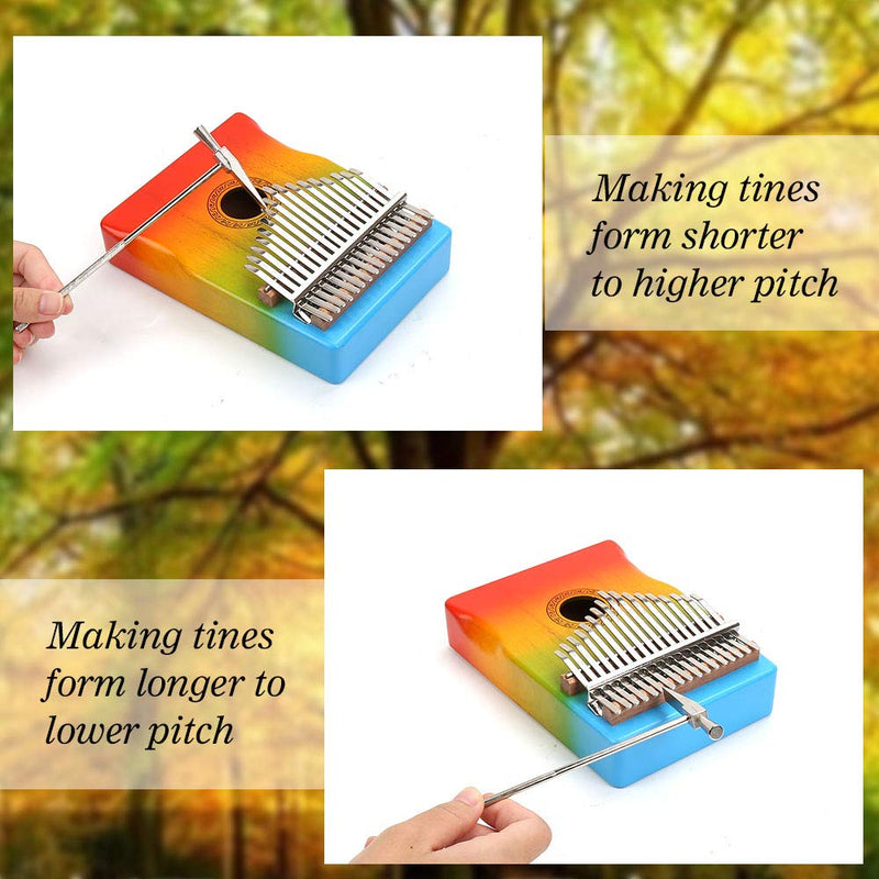 IAMGlobal Kalimba Thumb Piano 17 Keys with Mahogany Wooden with Bag, Hammer and Music Book, Perfect for Music Lover, Beginners, Children(Rainbow) Rainbow