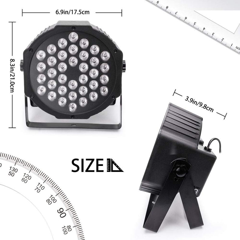 Stage Lights 36 Led Par Lights for Party Disco Wedding with Remote and DMX Control Sound Activated RGB Party Lights (1 Pack) 1 pack