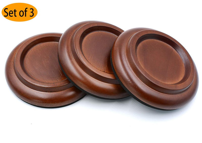 Piano Caster Cups Grand Piano Caster Cups Wood coasters Cups Piano Caster Pads for Grand Piano Hardwood Brown