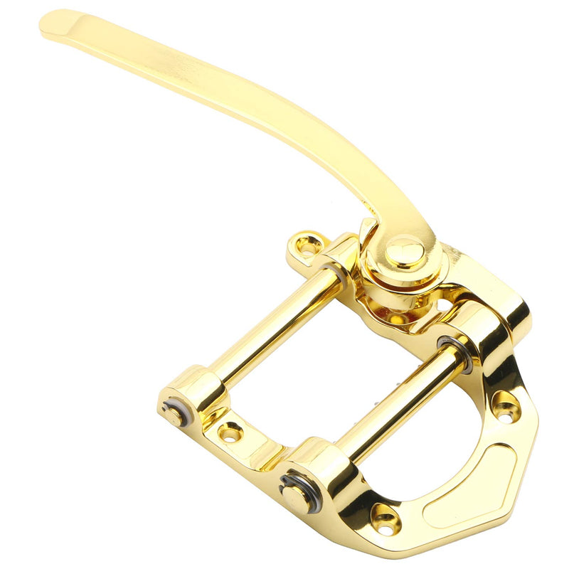 Swhmc Guitar Vibrato Tailpiece Tremolo, Flat Top Body Tremolo Unit Vibrato Bridge for Tele, Sg, Lp, Electric Guitars (Gold)