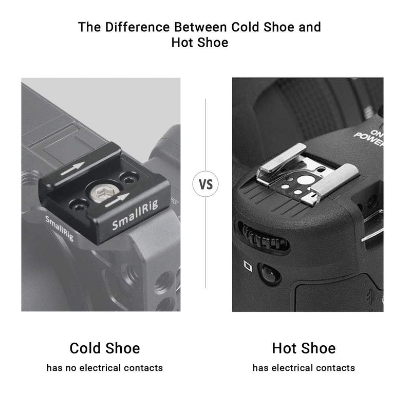 SMALLRIG Cold Shoe Mount Adapter with 1/4’’ Thread Hole for Camera and Camcorder Rigs – 1241 Cold Shoe 1241