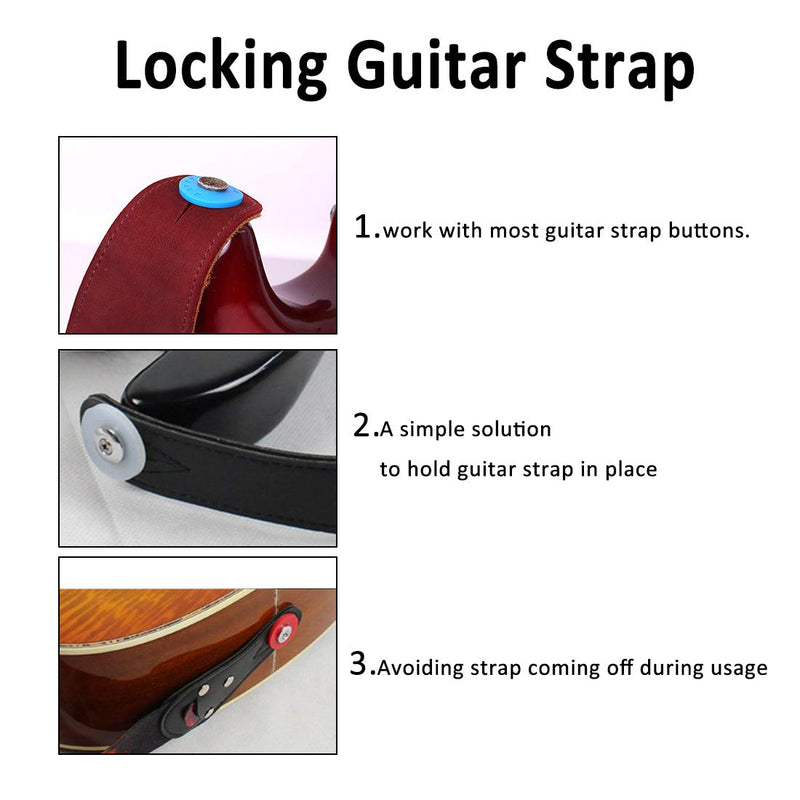 20Pcs Guitar Strap Locks, Different Colors Non-Slip Silicone Rubber Guitar Strap Locks Protector Blocks for Guitar Enthusiast Guitarist Beginner Student Teacher