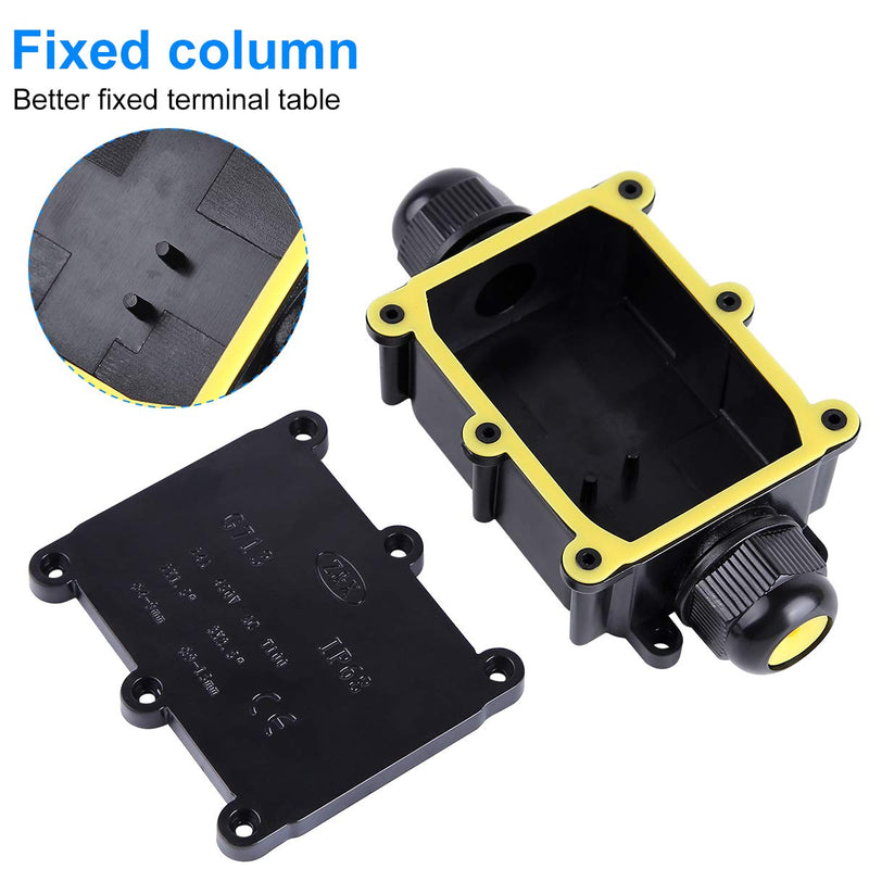 Waterproof IP68 External Junction Box, 2 Way Plug Line M20 Coaxial Cable Connector Wire Range 5 to 15mm Outdoor External Electric Power Cord Boxes Electrical Junction Box IP68 Junction Box5-15